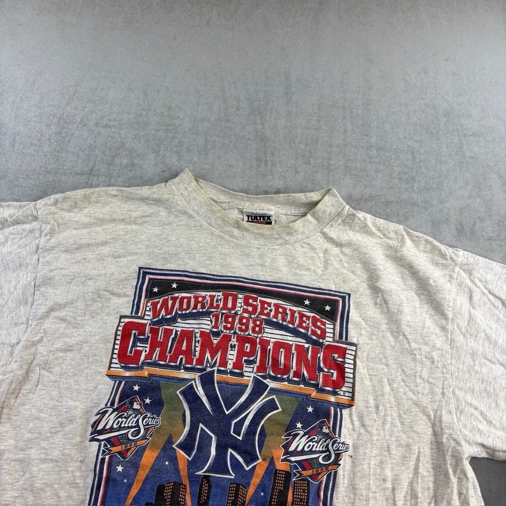 VTG New York Yankees 1998 World Series Champions T Shirt MLB Grey Mens Xl - Picture 4 of 11